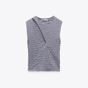 Zara Textured Cut Out Top